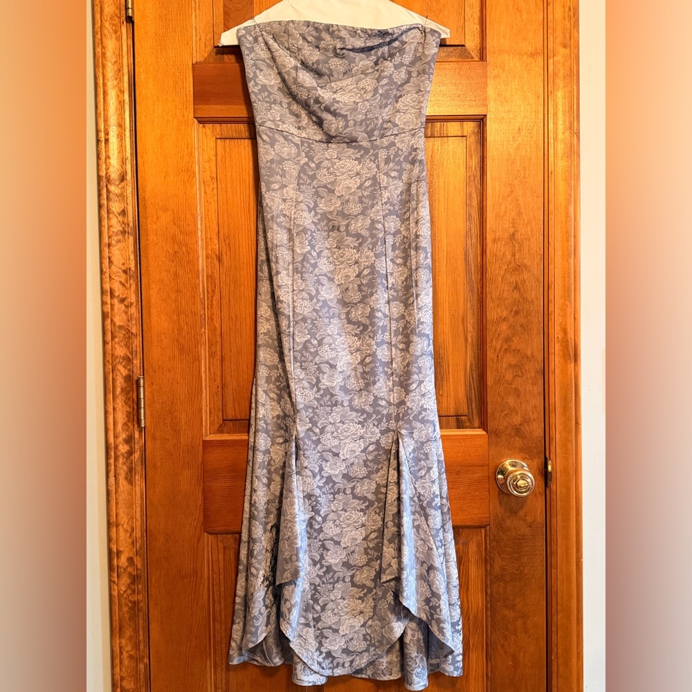 Altar’d State Strapless Blue Floral Dress